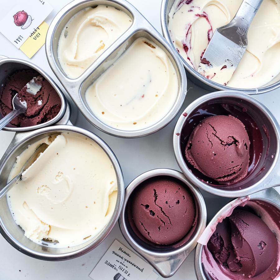 Cubetas de helado artesano con distintos sabores